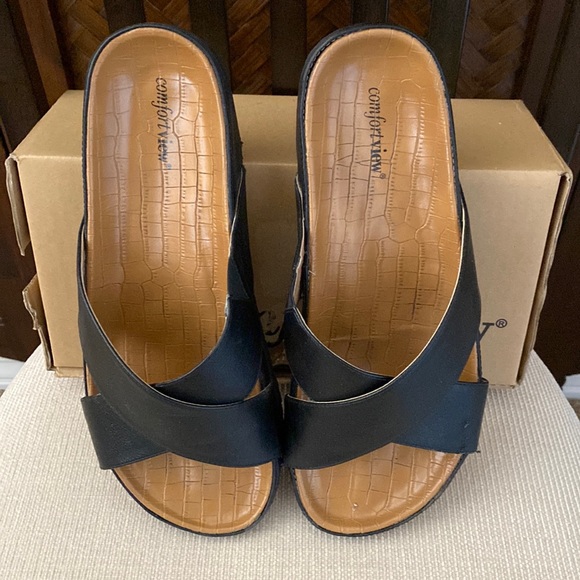 COMFORTVIEW - Gia Sandal Black 12M - Picture 1 of 7